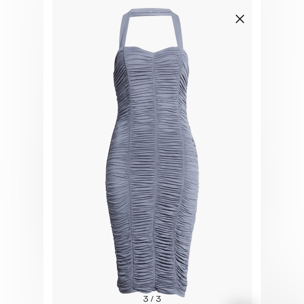 NWT Shirred Midi Halter Dress